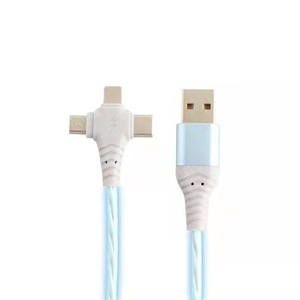 Cargadores de teléfono LED brillantes de tres a uno y Cable DE DATOS Micro/tipo C/IOS para iPhone 5V 2.4A Cable de carga rápida - Product Image 1