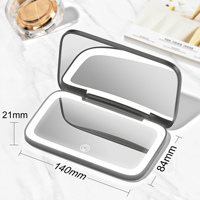 5X Loupe Espejos Pequeos Compact Led Lumière Petite Poche Portable FreebiesTravel Pliable Cosmétique Vanité Miroir De Maquillage