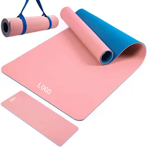 Oefening Gym Workout Sport Non Slip Logo Custom Gedrukt Eco Vriendelijke 6Mm Tpe Gesloten Mobiele Macrame Yoga Mat Bandjes handdoek Grip