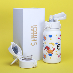 กระติกน้ำสุญญากาศสแตนเลส SilverJet ขนาด 350 มล. สำหรับเด็ก พร้อมฝาปิดหลอดดูด ของขวัญสำหรับกลับไปโรงเรียน - Product Image 1