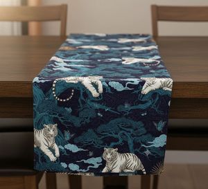 Tissu d'ameublement de style japonais motif tigre, vendu au mètre, durable, imprimé faune, pour canapé, ottoman et coussin - Product Image 3