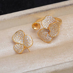 Pendientes de Plata S925, Base Vacía para Trébol, Juego de Bases para Anillos de 10-11 mm, Accesorios para Joyería DIY, Producto Semiterminado, Suministros para Abalorios 6026 - Product Image 4