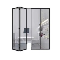 Puertas y Ventanas Plegables de Vidrio Templado con Aleación de Aluminio Moderna, Acabado Interior Impermeable, Superficie con Acabado Personalizado