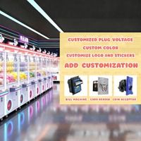Machine à griffes d'arcade pour peluches, certifiée CE, 110/220V, multicolore, personnalisable en anglais, pour centres de divertissement
