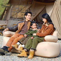 Sofá Inflable Automático Portátil, Plegable, Ultraligero, Moderno, para Viajes al Aire Libre, Diseño Ergonómico, Material de PVC/ABC