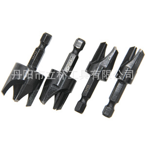 Plug Cutting Bits 4Pcs Imperial Hex Shank Black Claw Type Woodworking Hole Opener Drill Bit Set For Wood - Product Image 2