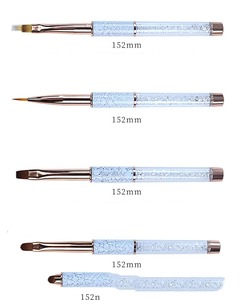 Metal Handle Nylon Nail Art Liner <b>Brush</b> Ombre Oval Flat Stripe UV Gel Flower Painting Tool - Product Image 4