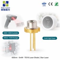 Diode laser rouge ARI MA ADL-65052TL-3 650nm 5mW TO-18 pour module de capteur de détection photoélectrique industrielle
