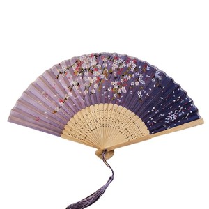 Chinese Style Bamboo Folding Fan Floral Hand Drawn Twenty Stocks For Traditional Dance Party Wear - Product Image 5