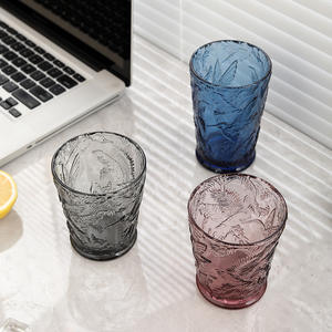 Nuevo diseño estilo <span class=keywords><strong>caballito</strong></span> <span class=keywords><strong>de</strong></span> <span class=keywords><strong>mar</strong></span> en relieve color azul jugo leche Agua Highball vidrio vasos para beber taza Jugo vaso para beber - Product Image 3