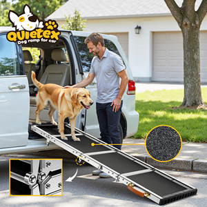Rampa <span class=keywords><strong>Plegable</strong></span> para Perros de Aluminio de Grado Aeronáutico de 71 Pulgadas, 330 Libras, 5 Ángulos Ajustables, Antideslizante, para SUV, Camioneta y Automóvil - Product Image 3