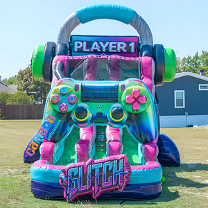 Toboggan aquatique gonflable double piste avec piscine, décorations de jeu, style château, pour 1 joueur, <span class=keywords><strong>location</strong></span> pour fêtes - Product Image 3