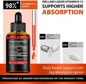Vitamina B12 5,000 Mcg Gotas Líquidas Orales Suplementos para Adultos - Apoyo Inmunológico y Potenciador de Energía Grado Alimenticio - Product Image 3