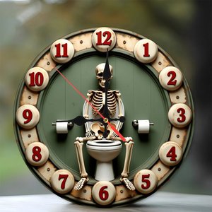 Round Wooden Wall <b>Clock</b> 25Cm <b>Hand</b> Finished Silent Non Ticking Home Decor Art <b>Clock</b> - Product Image 1