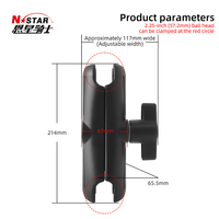 D-201U 22 cm Double prise bras 2.25 pouces boule adaptateur industriel agricole machines navigateur bras de montage 2.25 pouces support de voiture