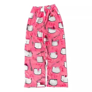 Pantaloni Pigiama da <span class=keywords><strong>Donna</strong></span> in Flanella Termica con Motivo Cartoon KT Cat per Halloween, Autunno e Inverno - Product Image 5
