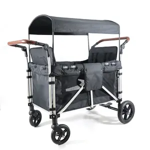 Chariot pliable pour enfants, poussette avec auvent, banc pour enfants, robuste, 4 sièges, nouvelle collection