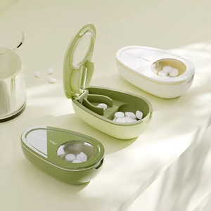 Creative Medicine Pill Splitter Avocado Shape 2 in 1 <b>Mini</b> Medicine <b>Box</b> Portable Durable Pill Container Organizer Drug Separation - Product Image 1