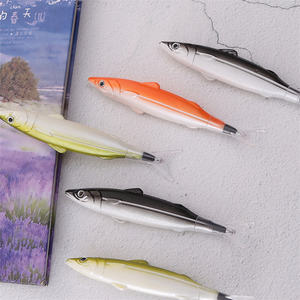 Stylo à bille en plastique 0.5mm noir créatif poisson forme stylos à bille bureau école créative importation Anime papeterie - Product Image 5