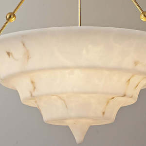 Lustre de style français vintage 60CM80CM, luminaire suspendu rond en laiton doré LED pour salon, chambre à coucher - Product Image 5