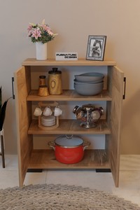 Modern 2-Door Wardrobe <b>Kitchen</b> Storage Cabinet and <b>Kitchen</b> Buffet Apartment Shoe Rack - Product Image 5