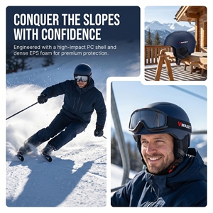 VMAXET <strong>MS</strong>-SY048 Unisex CE Certified Sport Ski Helmet PC+EPS Winter Breathable Safety Ear Warmer 6 Air Vents Outdoor Head - Product Image 2