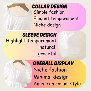 Vestido Americano de Alta Calidad, Diseño Personalizado, Casual, Minimalista, Cuello Cuadrado, Manga Corta, Verano, Satén Ecológico - Product Image 5