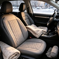 Cojín de Asiento Individual para Auto, de Cuero PU Universal, Acolchado en Panal, Transpirable y Perforado, de Lujo para Dormir