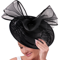 Mode Fascinator Chapeau Deluxe Bowknot Sinamay Église Chapeau Nouveau Filet À Cheveux Cadeau pour Femmes Fête Danse Décoration