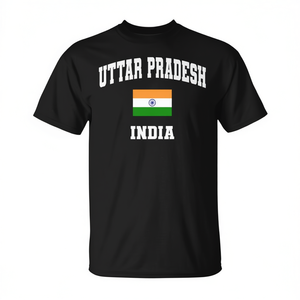 T-shirt promotionnel avec drapeau de l'Uttar Pradesh, Inde - Product Image 3