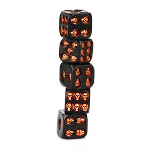 Deluxe Devil Poker Dice Crâne Os Dés 6 Faces Résine Or Argent Noir Crâne Squelette Dés Ensemble pour Tour de Jeu - Product Image 4