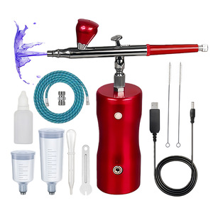 Handheld Airbrush Rechargeable <b>Electric</b> Air Pump <b>Kit</b> Gravity Feed Adjustable Speed Artwork Model Painting USB Powered Portable - Product Image 1