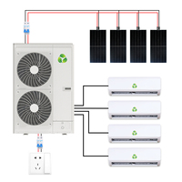 AC/DC Hybrid Solar Power Multi 4 Zone 5 Zone Split Type Conditionneur AC Unit 36000 48000Btu Climatiseur avec panneaux solaires