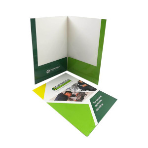 Custom printed company office business document paper report file portfolio presentation pockets folder