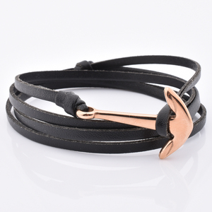 Precios de fábrica personalizado Vintage náutico paracaídas cuerda de nailon encanto accesorio hombre ancla pulsera de Metal - Product Image 5
