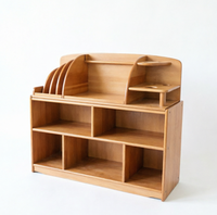 Meuble de rangement en bois de hêtre pour maternelle, bibliothèque préscolaire, ensemble de mobilier pour garderie, fournisseur pour centre d'activités artistiques et créatives pour enfants