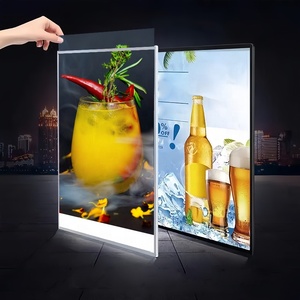 アルミフレームと強化ガラス1000ルーメン環境にやさしい長方形屋内LED広告メニューライトボックス - Product Image 2