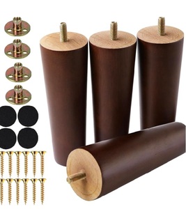 Gambe in Legno Affusolate <span class=keywords><strong>per</strong></span> Mobili, <span class=keywords><strong>Piedi</strong></span> in Legno di Gomma <span class=keywords><strong>per</strong></span> Divani e Armadietti con Kit di Montaggio - Product Image 6
