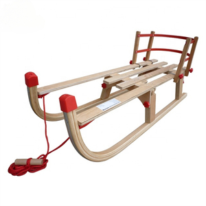 Usine directe en gros traîneau à neige personnalisé extérieur pliant en bois avec dossier pour enfants 80/90/100/110CM - Product Image 3