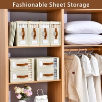 Organisateur de rangement pour draps en tissu non tissé de haute qualité avec fermeture éclair, organisateur de literie empilable pour couvertures et housses de couette, visible