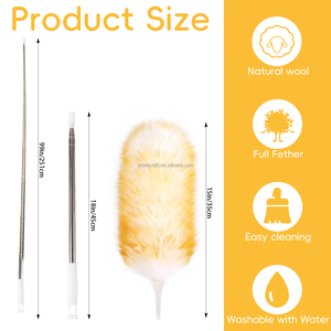 <span class=keywords><strong>Plumeau</strong></span> télescopique en gros avec manche en acier inoxydable et tête flexible lavable pour le nettoyage en hauteur - Product Image 2