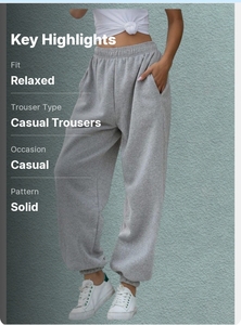 Pantalon de survêtement décontracté pour femme, imperméable, anti-plis, taille haute, pour l'hiver, délavé, confortable, pour le quotidien - Product Image 4