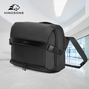 Kingsons Men's Crossbody <b>Bag</b> Black Minimalist Business <b>Tablet</b> <b>Bag</b> With Zipper Closure For Travel And Work - Product Image 1