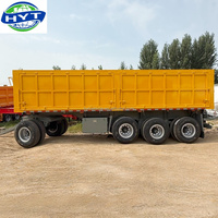 Remorque benne à 4 essieux avec timon, capacité 40-60 tonnes, avec plateau rotatif pour le transport minier et de sable, prix usine