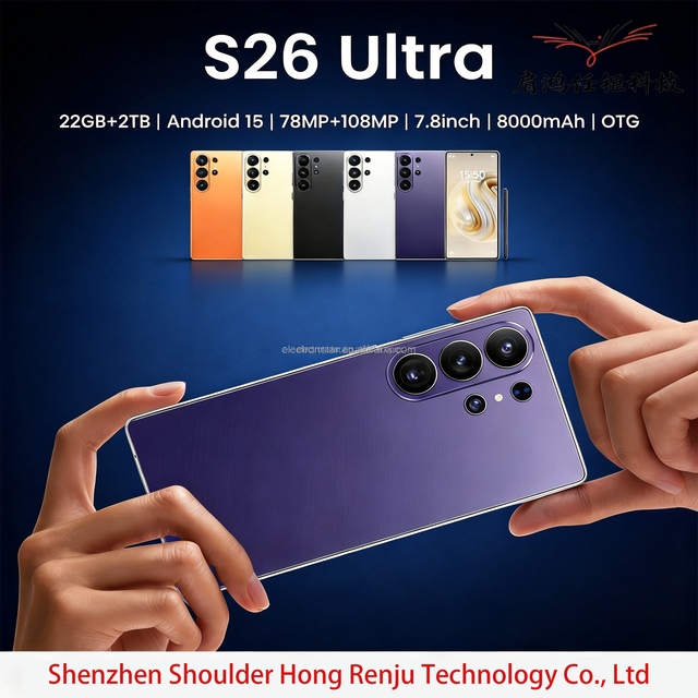22G+2TB 7.8 INCH Android 15 2026 NEW S26 ultra 5G Smartphone Al Scene Recognition Built-in Pen 108MP LTE Cellular Phone