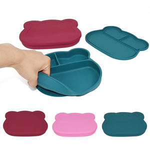 Assiette bébé en silicone sans BPA avec couvercle, compatible lave-vaisselle, qualité alimentaire, vaisselle pour tout-petits et enfants - Product Image 4