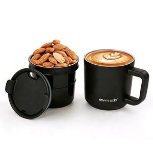 Mug à café et <span class=keywords><strong>thermos</strong></span> 2 en 1, 350 ml, luxe moderne, double paroi en acier inoxydable, isolation thermique 6-12 heures, écologique, poignée ergonomique - Product Image 4