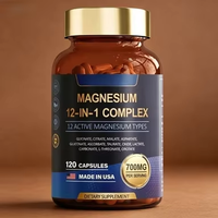 Capsules de glycinate de magnésium, complément alimentaire à base de plantes pour le sommeil, capsules de bisglycinate de magnésium pur, soutien immunitaire au magnésium
