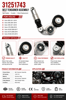 Hochwertige Antriebsriemenspannrolle OE 31251743 für Volvo S60 S80 V60 V70 XC60 2.0T Motor
