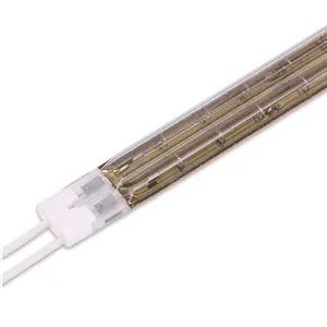 Golden Reflector Quartz Infrared Halogen Heating Infrared Lamp Twin Tube heater infrared Curing Lamp